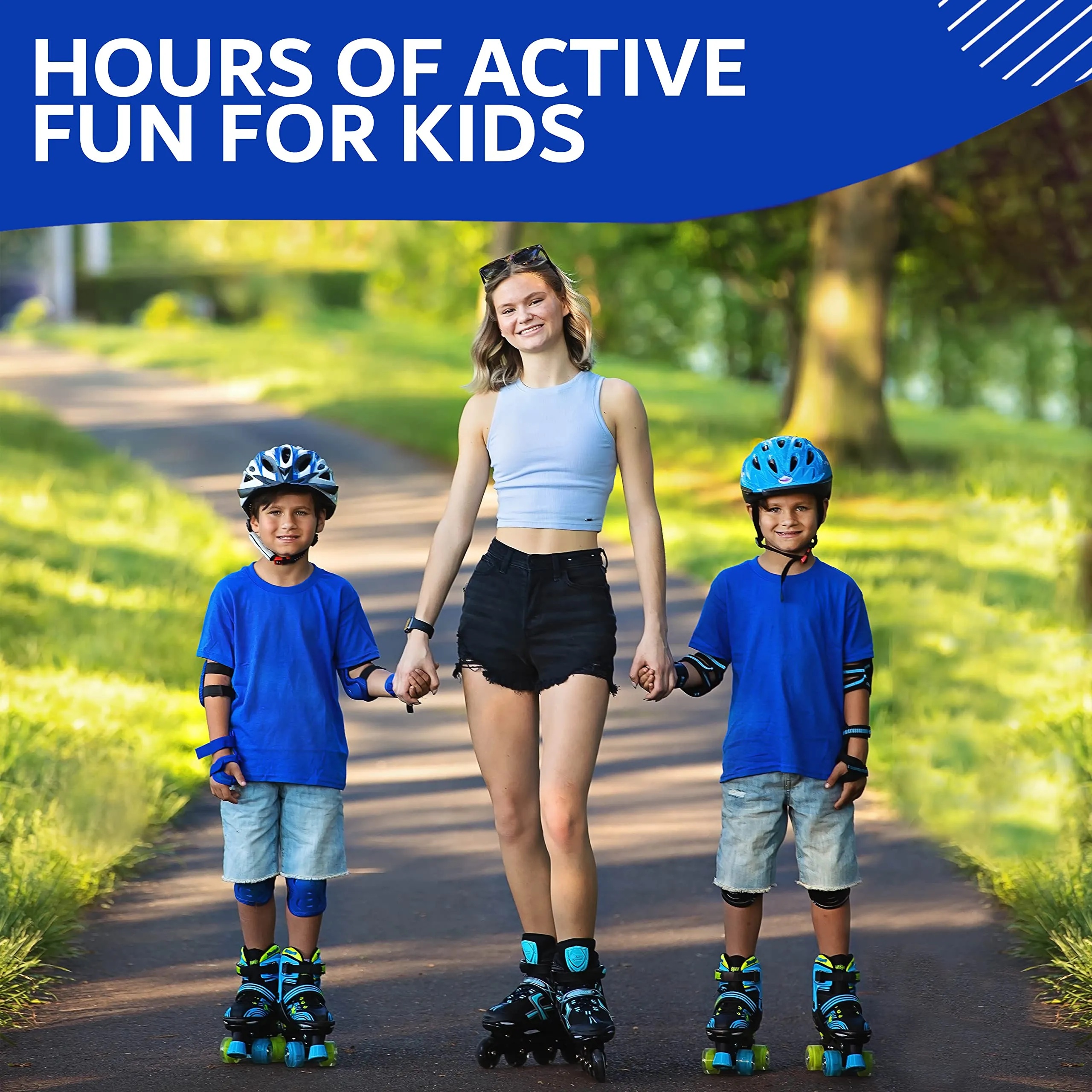 Adjustable Roller Skates for Boys, Girls | Light-Up Wheels
