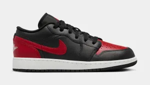 Air Jordan 1 Low Grade School Basketball Shoes (Black/Varsity Red/Summit White)