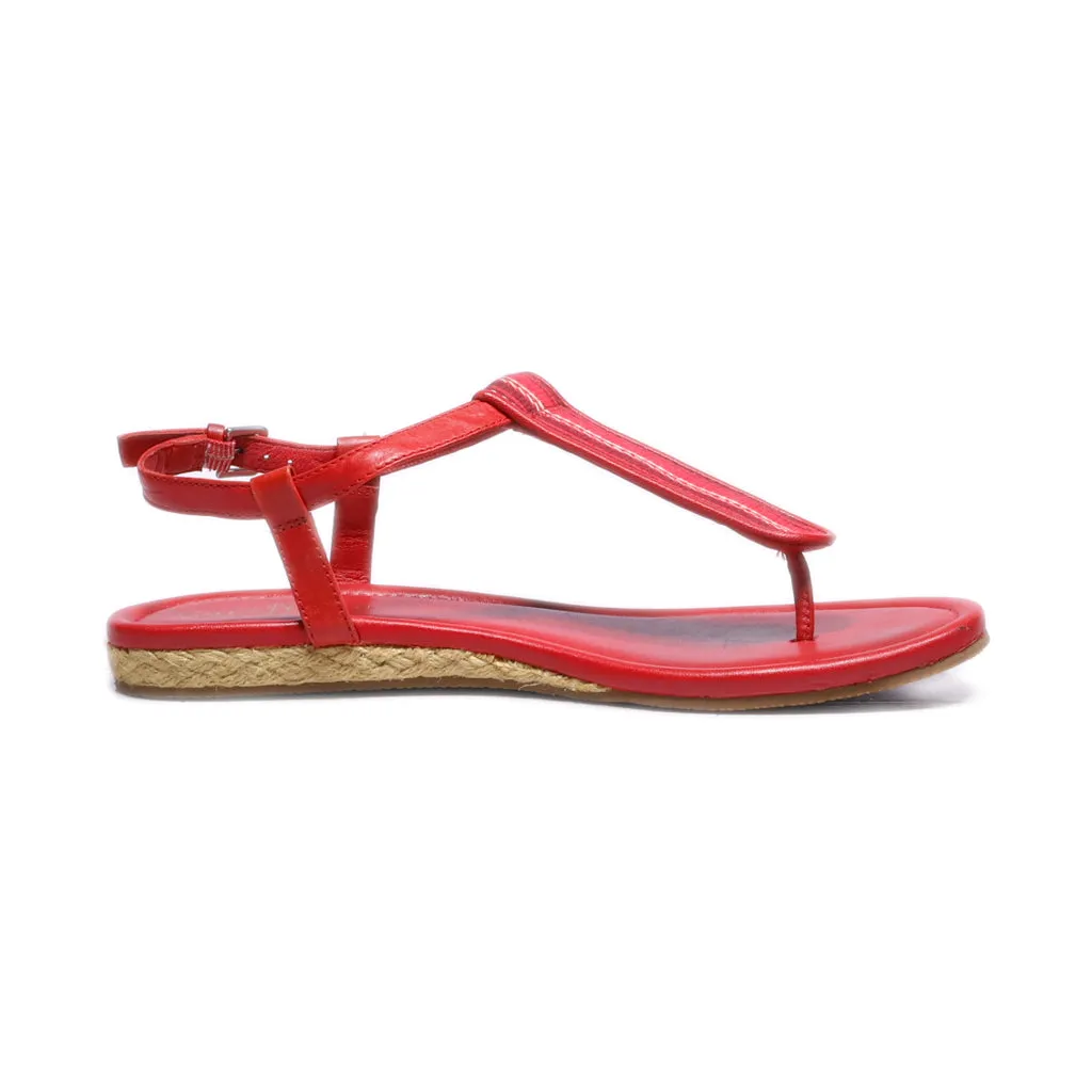 Cole Haan Flat Sandals Leather Red Colour For Women