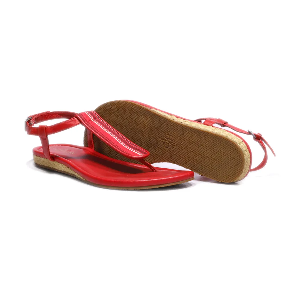 Cole Haan Flat Sandals Leather Red Colour For Women