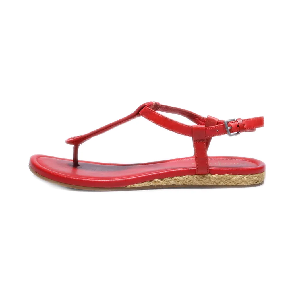 Cole Haan Flat Sandals Leather Red Colour For Women