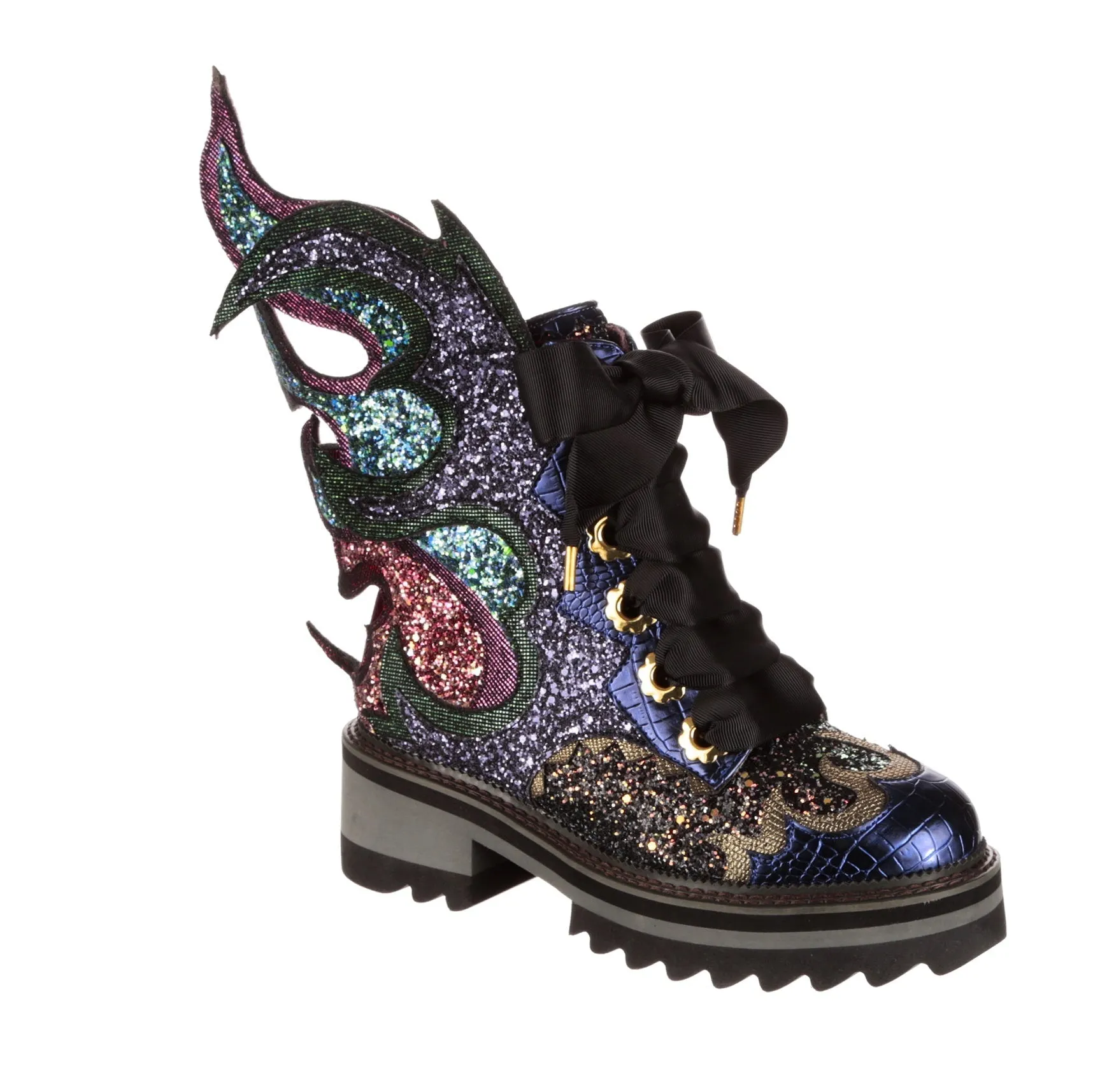 Irregular Choice Womens Dragons & Fire Dragon Fyre Bug Ankle Boots - Purple