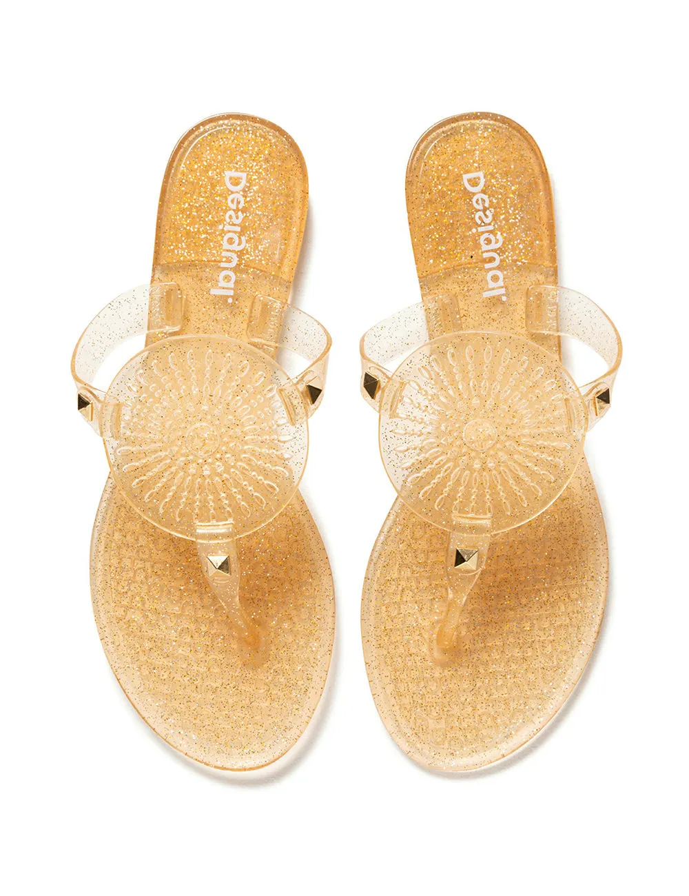 Jelly Galactic Sandals Flip Flops  Clear / Gold Transparent Desigual Style 20SSHP03