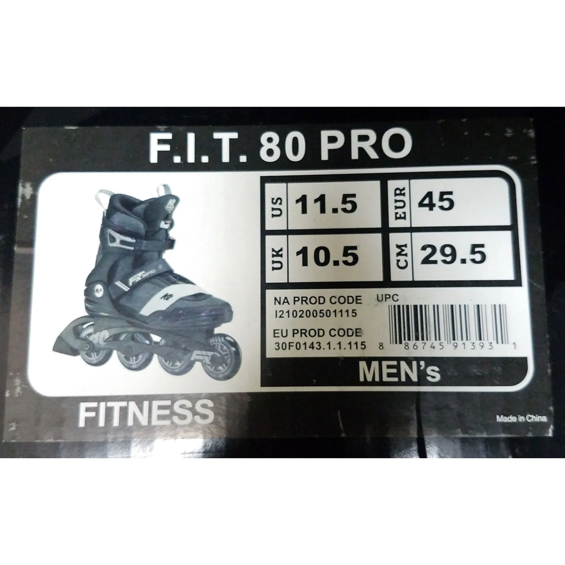 K2 F.I.T. 80 Pro Mens Inline Skates - (Size 11.5 Lightly Used)