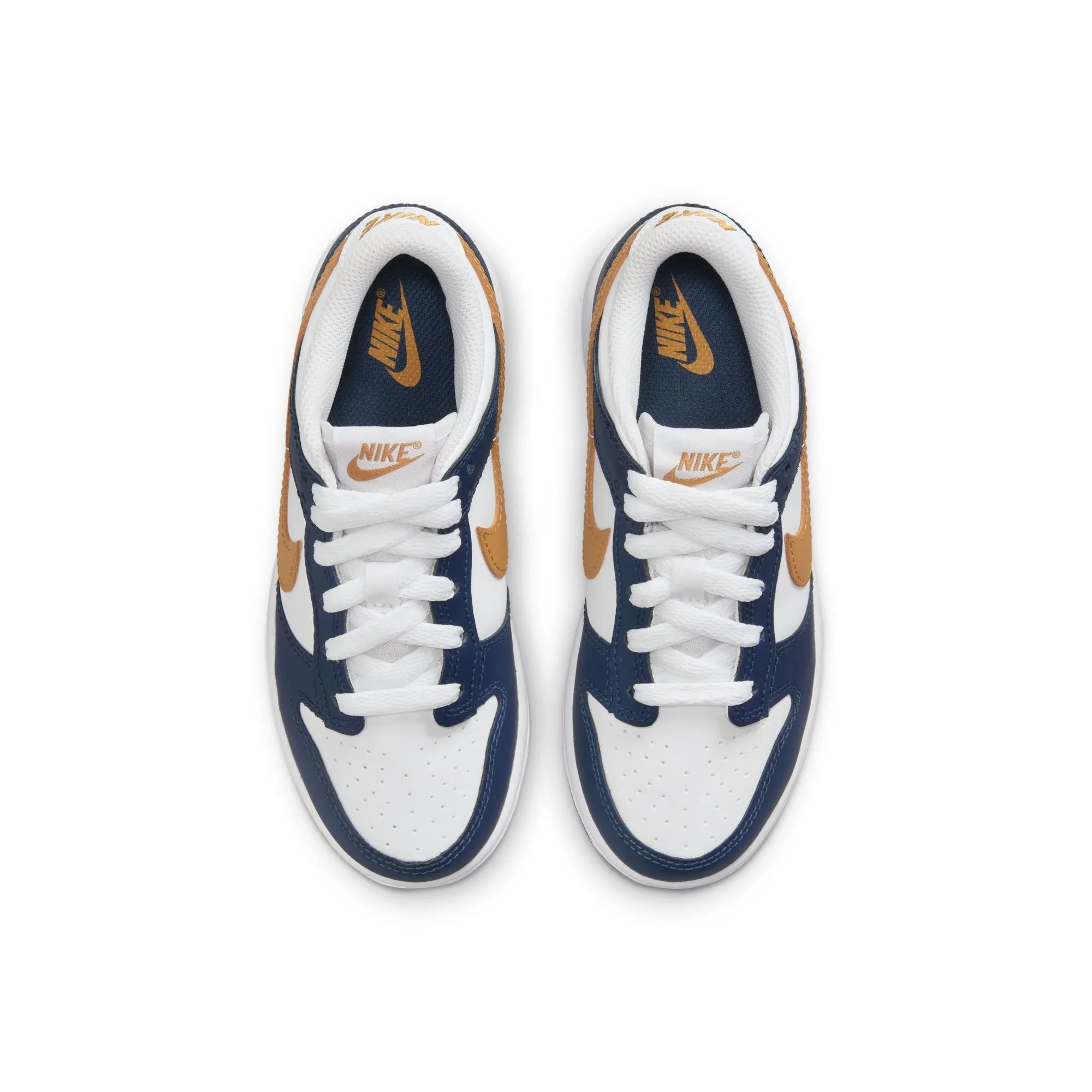 KIDS NIKE DUNK LOW PS (WHITE/WHEAT/MIDNIGHT NAVY)