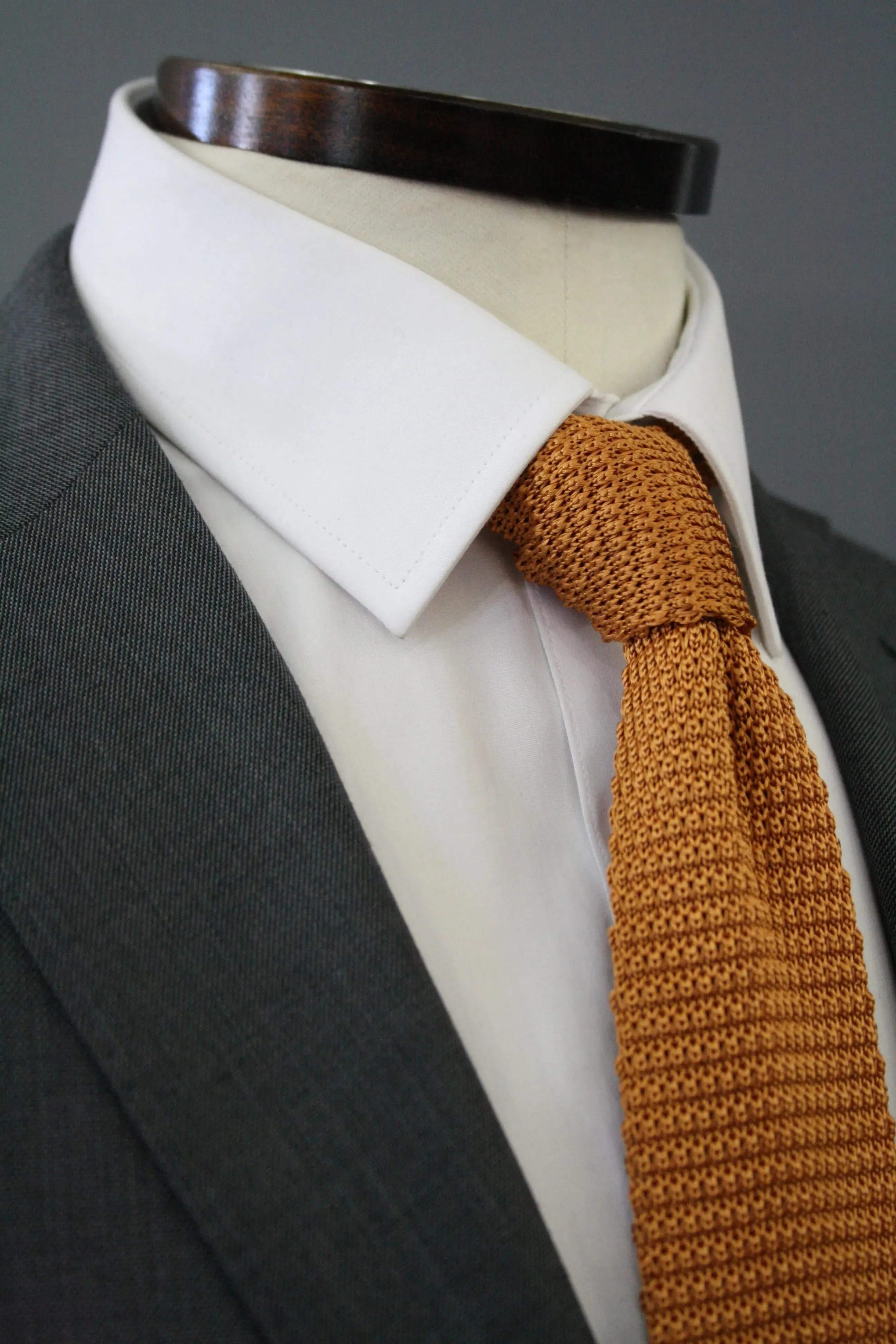Mustard Knitted Silk Tie