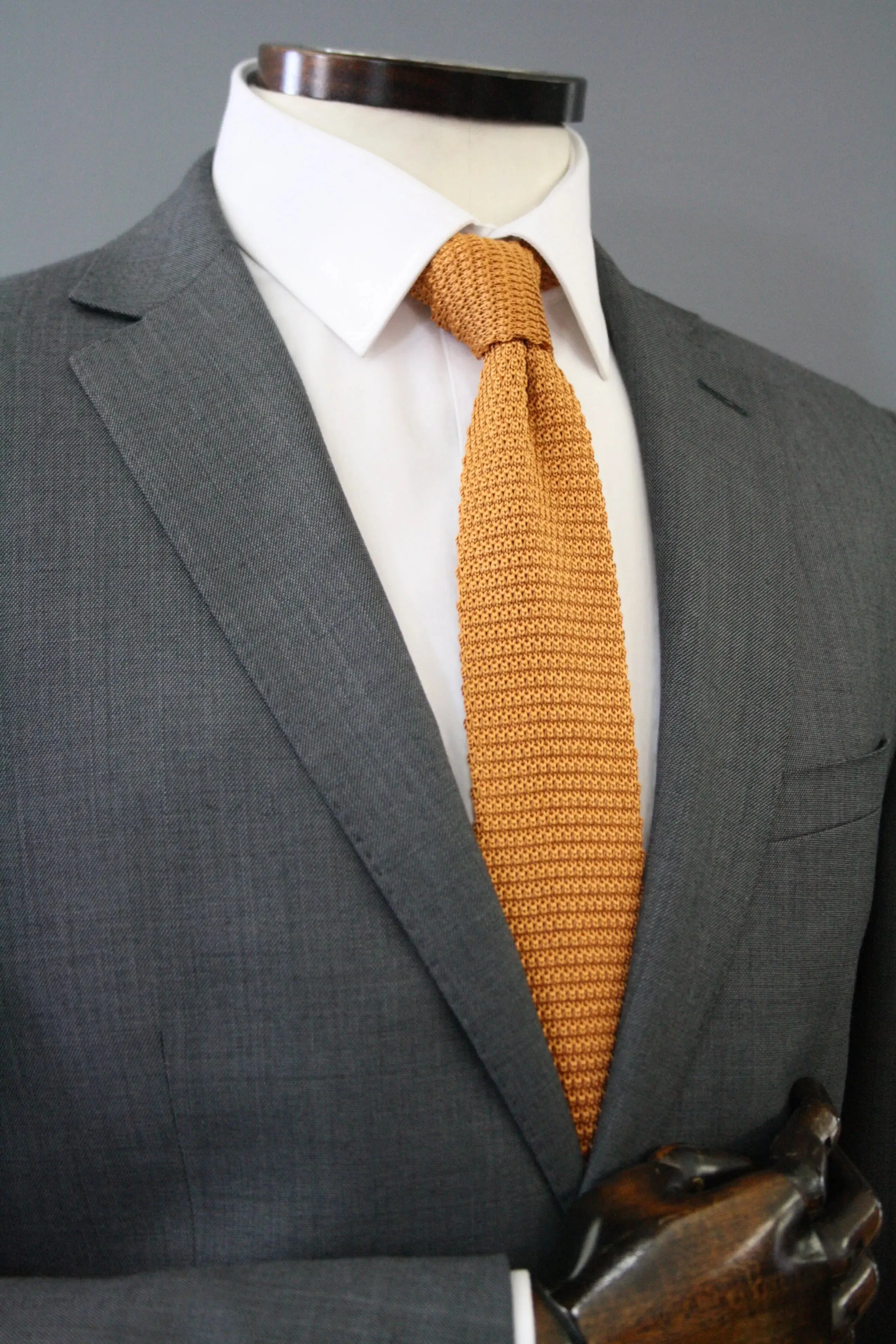 Mustard Knitted Silk Tie