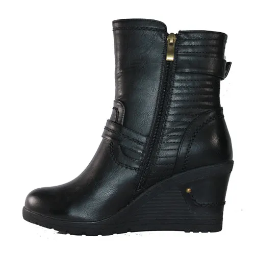 Redz  Wedge Ankle Boots - H1192 - Black