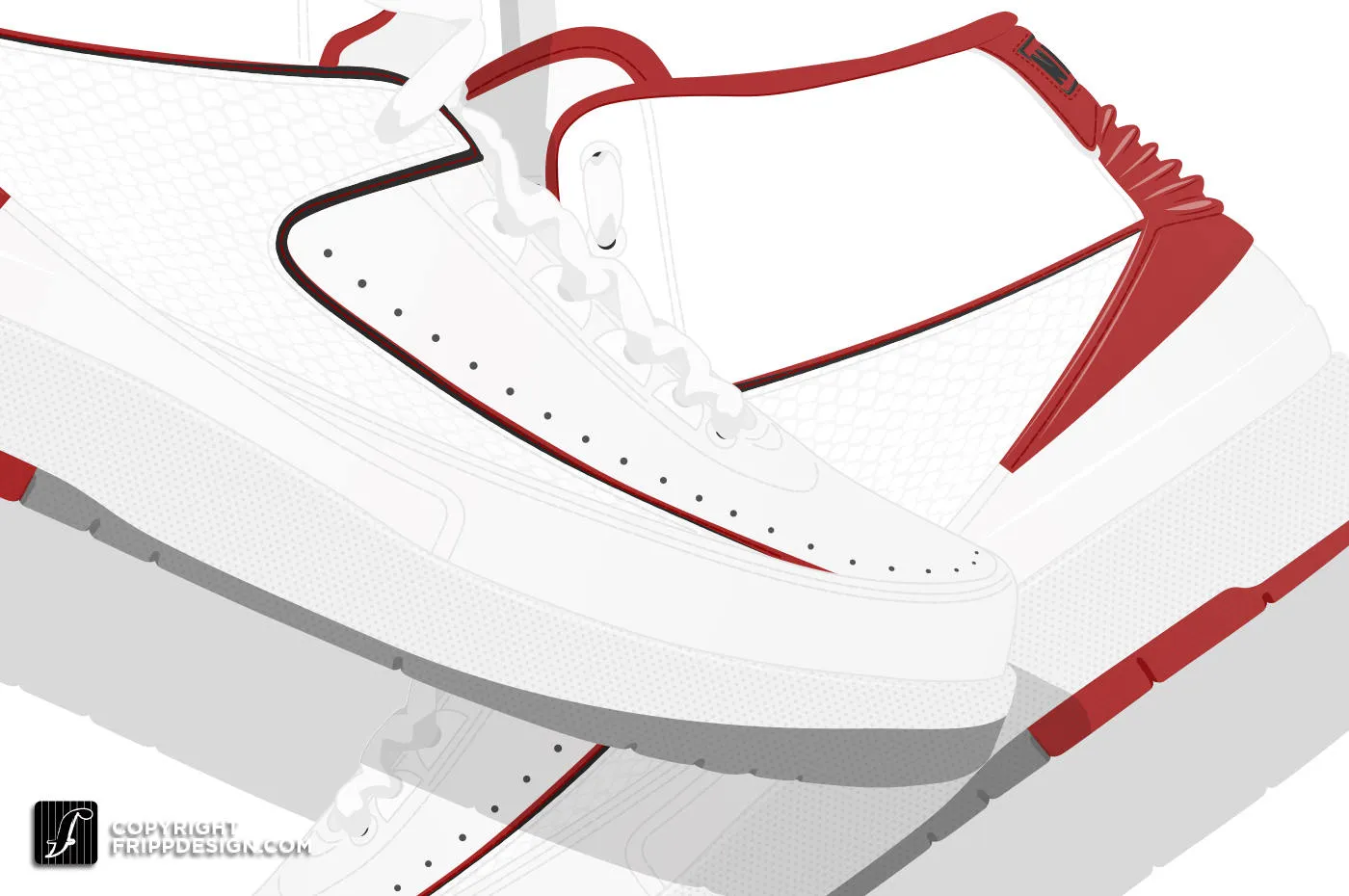 Retro G.O.A.T "2" Vintage Hanging Kicks Illustration - Sneaker Wall Art
