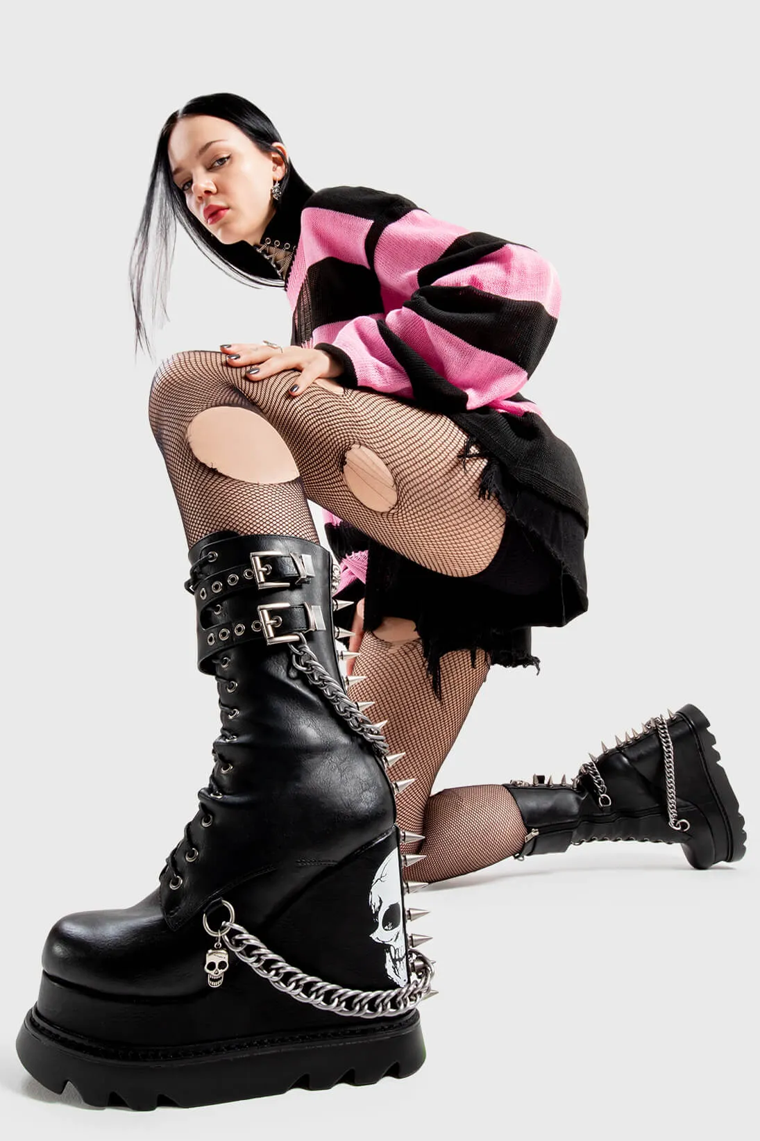 She's Dangerous Chunky Platform Ankle Boots