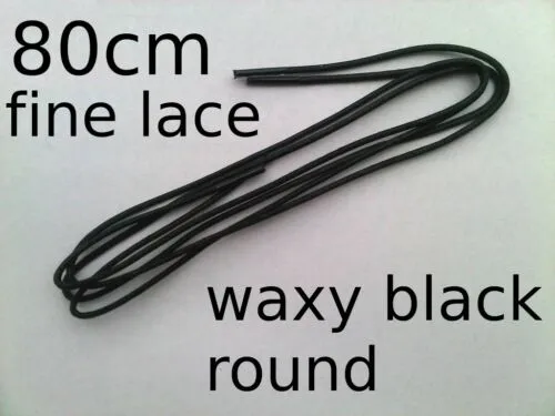 Shoe Lace Black 80cm Fine Round Thin 31 Inch For Dress Shoes Shoelaces New Waxy