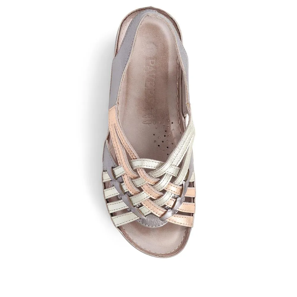 Soft Leather Slip-On Sandals  - KARY39009 / 325 512