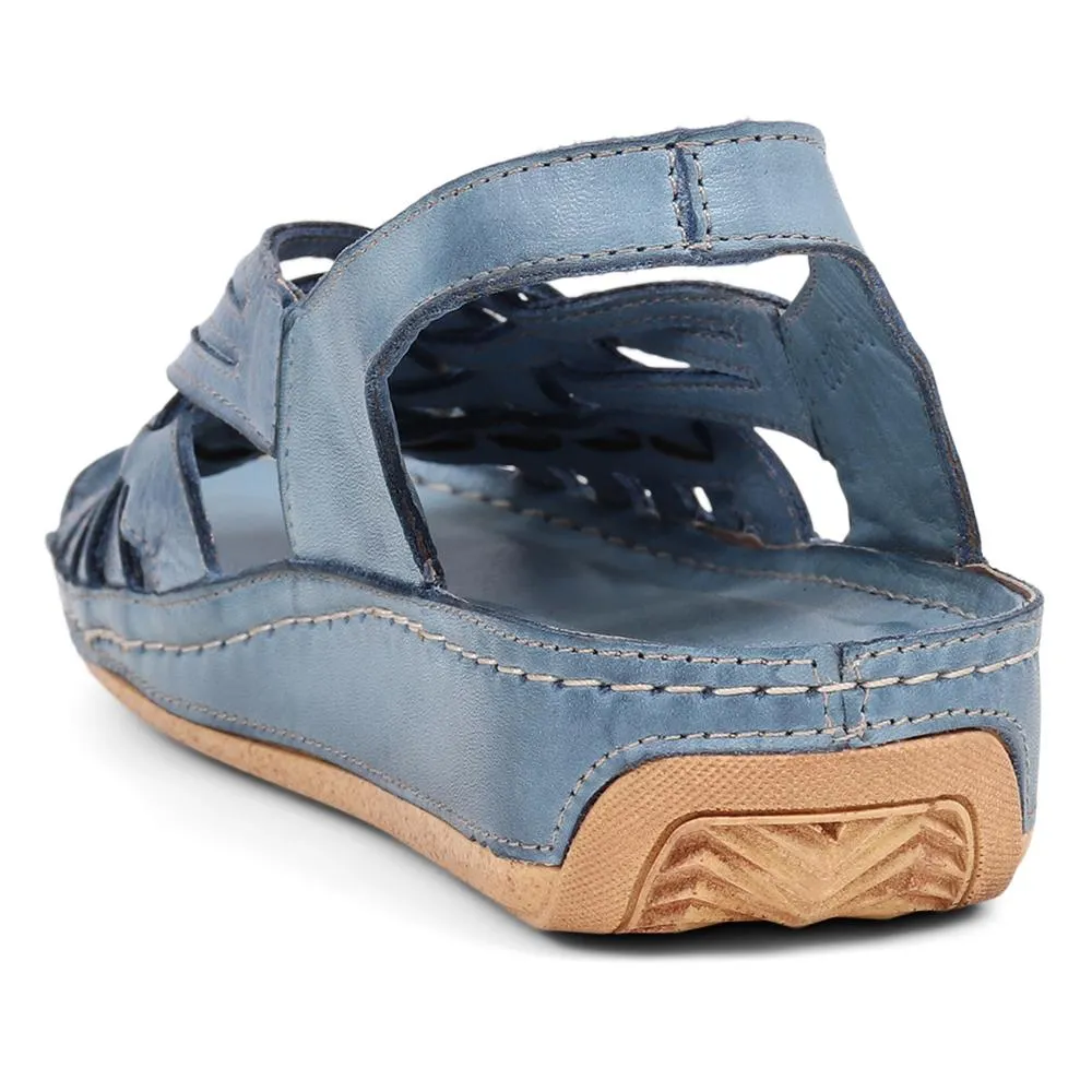 Soft Leather Slip-On Sandals  - KARY39009 / 325 512