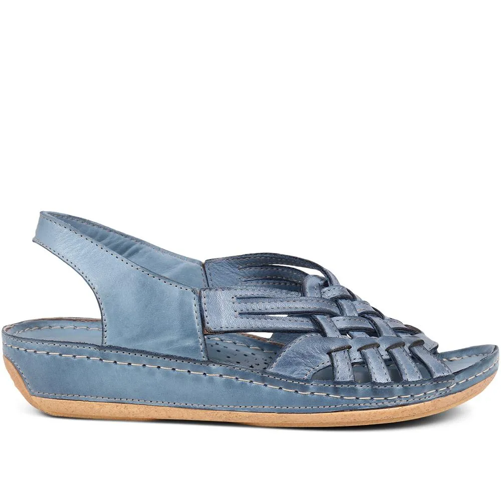 Soft Leather Slip-On Sandals  - KARY39009 / 325 512