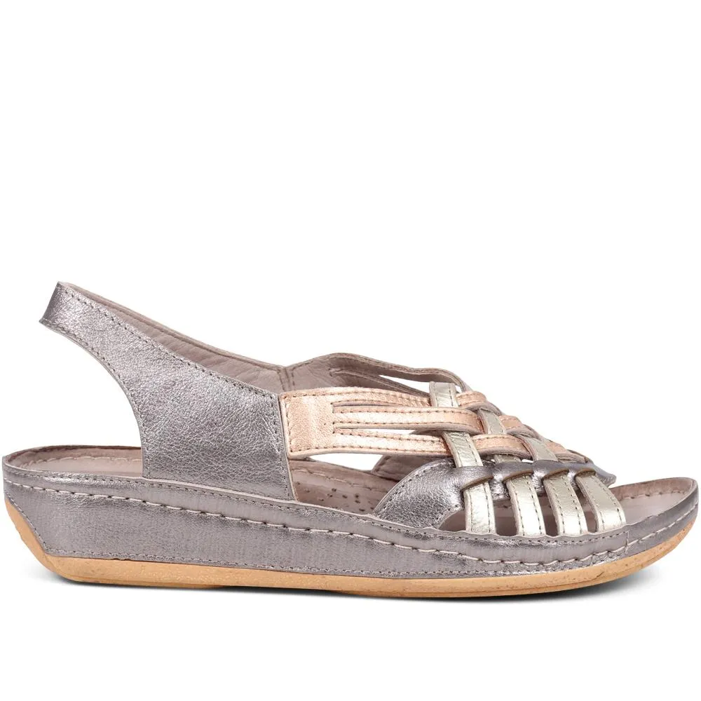 Soft Leather Slip-On Sandals  - KARY39009 / 325 512