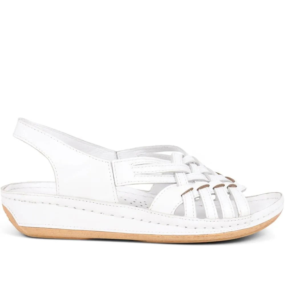 Soft Leather Slip-On Sandals  - KARY39009 / 325 512