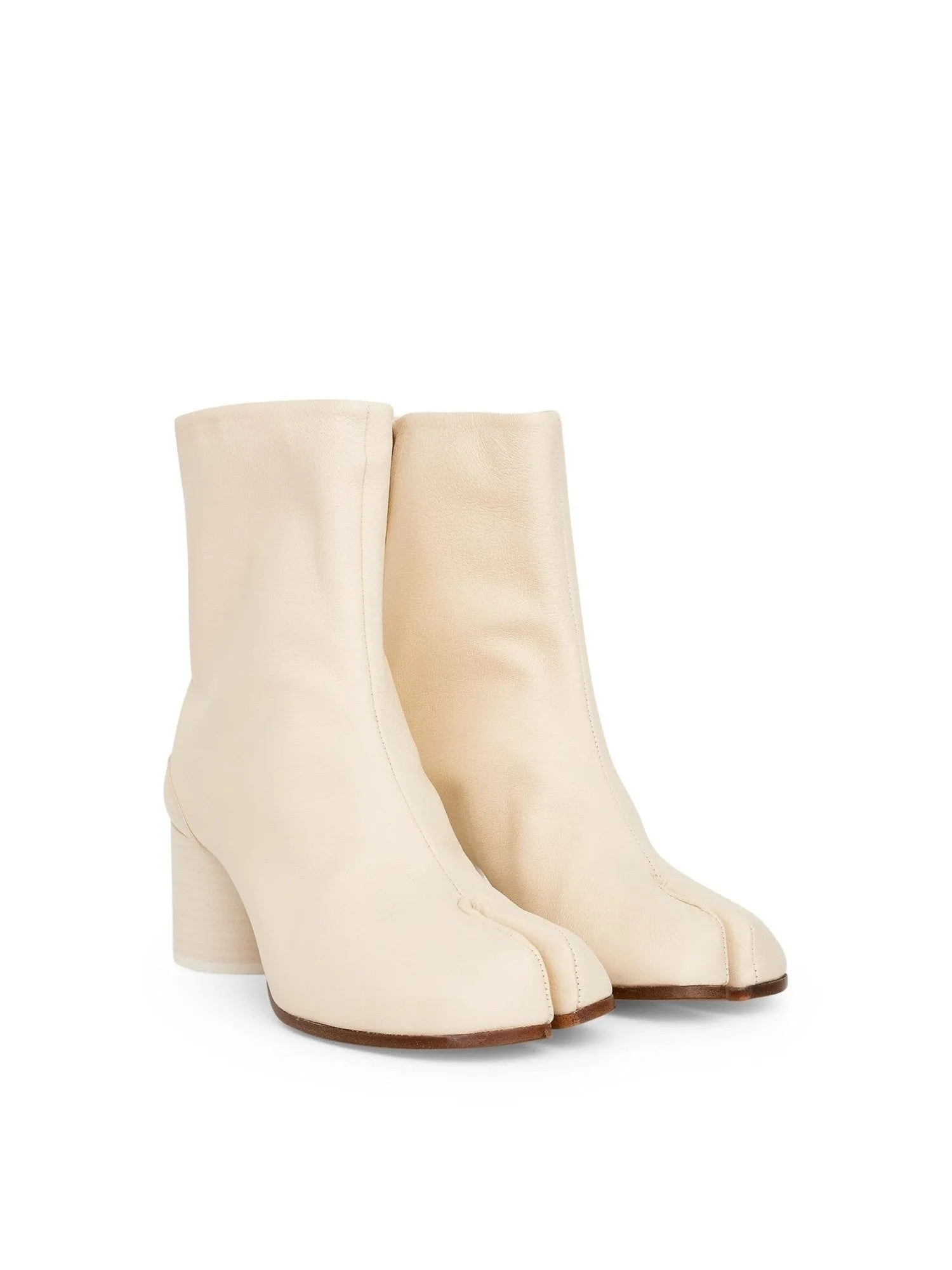 Tabi Ankle Boots 6cm Heel in White