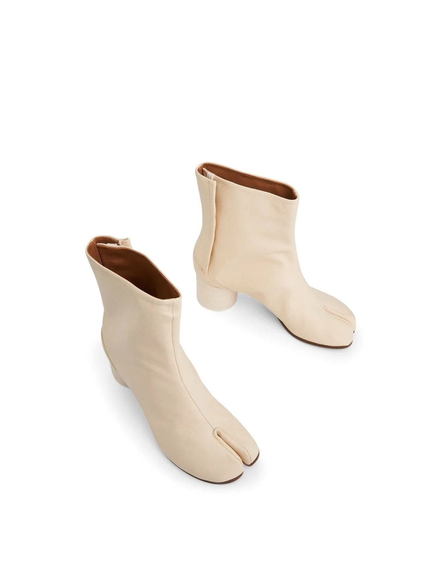 Tabi Ankle Boots 6cm Heel in White