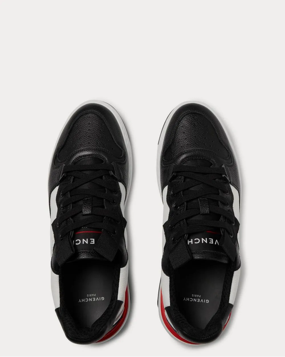 Wing Grosgrain-Trimmed Full-Grain Leather  White low top sneakers