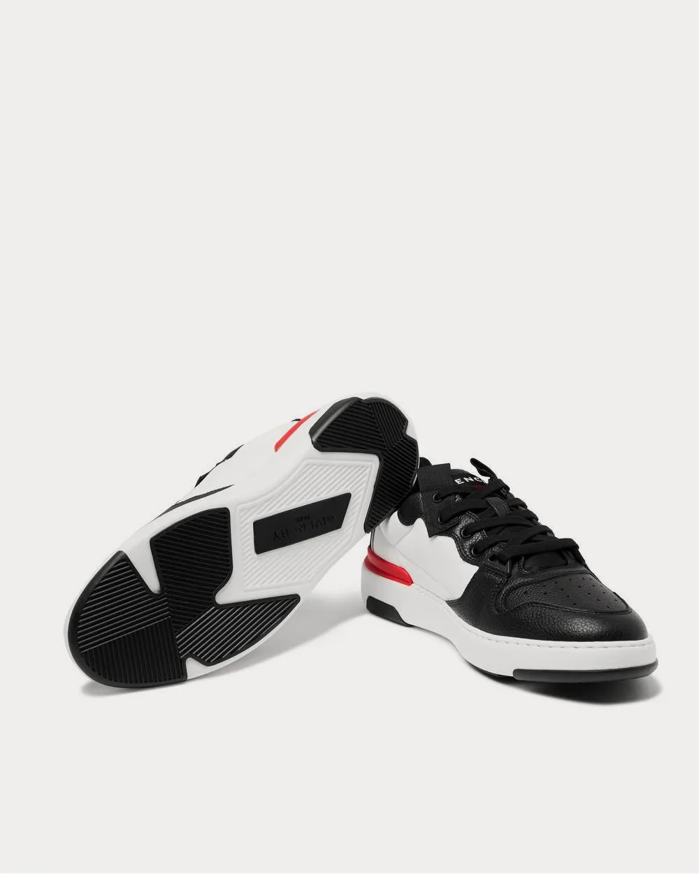 Wing Grosgrain-Trimmed Full-Grain Leather  White low top sneakers